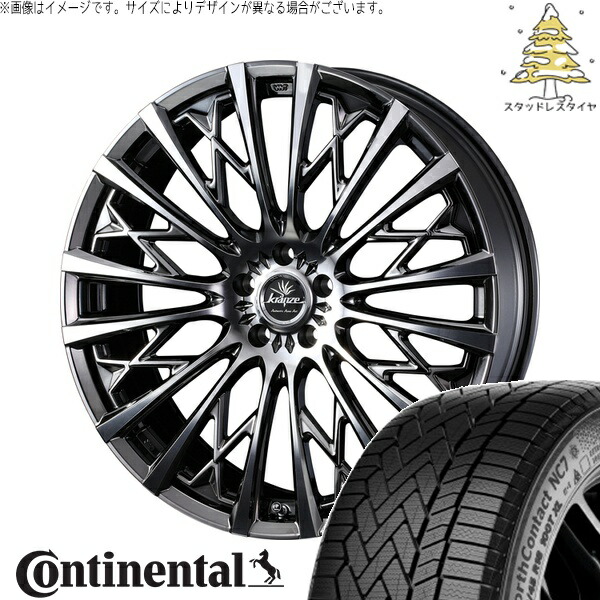 シエナ ハリアー 235/55R18 サマータイヤ ホイール 4本セット 新品 | コンチネンタル (Continental) ノースコンタクト NC7 × ウェッズ (WEDS) クレンツェ シュリット 855EVO SBC/ポリッシュ 18インチ 7.5J +38 5穴114.3