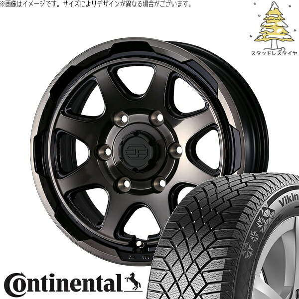 ハイエース専用 215/70R16 スタッドレスタイヤ ホイール 4本セット 新品 | コンチネンタル (CONTINENTAL) バイキングコンタクト セブン (VikingContact7) × ウェッズ (WEDS) スタットベルク ブラックポリッシュ/ブロンズクリア 16インチ 6.5J +38 6穴139.7