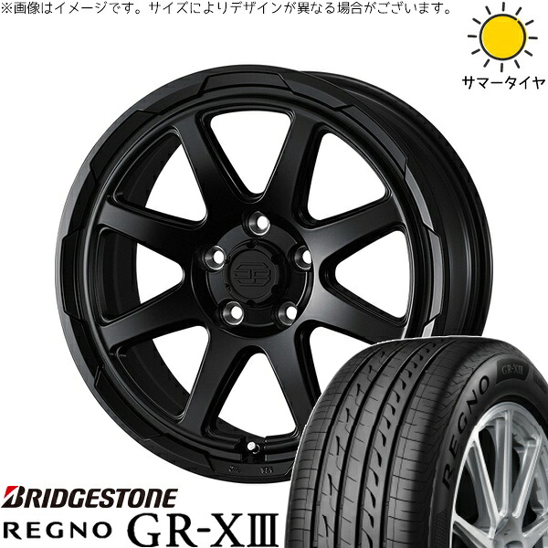 マツダ6 エルグランド 225/60R17 サマータイヤ ホイール 4本セット 新品 | ブリヂストン (BRIDGESTONE) レグノ GR-X3 RV × ウェッズ (WEDS) スタットベルク セミマットブラック 17インチ 7J +38 5穴114.3|タイヤショップ オールテレーン