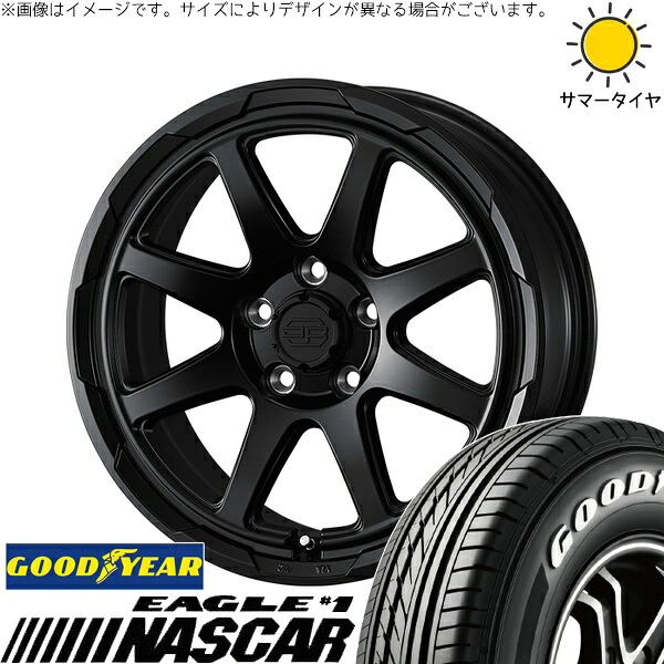 30アルファード 215/65R16 サマータイヤ ホイール 4本セット 新品 | グッドイヤー (GOODYEAR) イーグル ナスカー × ウェッズ (WEDS) スタットベルク セミマットブラック 16インチ 7J +38 5穴114.3 165,770円