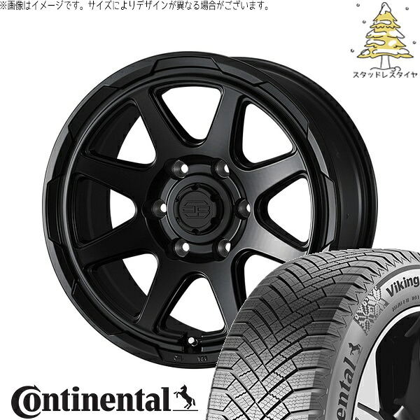 トライトン 265/70R17 スタッドレスタイヤ ホイール 4本セット 新品 | コンチネンタル (CONTINENTAL) バイキングコンタクト エイト (VikingContact8) &times; ウェッズ (WEDS) スタットベルク セミマットブラック 17インチ 8J +20 6穴139.7｜タイヤショップ オールテレーン