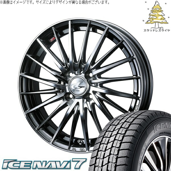 イグニス クロスビー 175/60R16 サマータイヤ ホイール 4本セット 新品 | グッドイヤー (GOODYEAR) アイスナビ7 × ウェッズ (WEDS) レオニス FR ブラックメタルコート/ミラーカット 16インチ 5J +45 4穴100