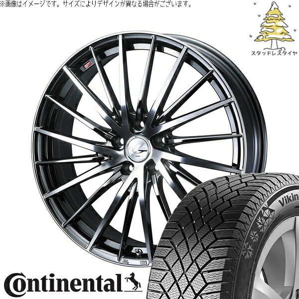 XV フォレスター 225/55R17 サマータイヤ ホイール 4本セット 新品 | コンチネンタル (Continental) バイキングコンタクト7 × ウェッズ (WEDS) レオニス FR ブラックメタルコート/ミラーカット 17インチ 7J +47 5穴100