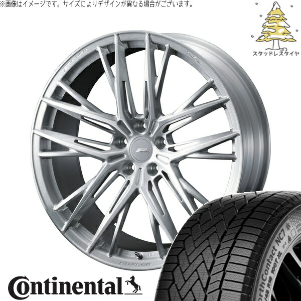 デリカD5 アウトランダー 225/55R18 サマータイヤ ホイール 4本セット 新品 | コンチネンタル (Continental) ノースコンタクト NC7 × ウェッズ (WEDS) エフゼロ FZ-5 ブラッシュド 18インチ 8J +43 5穴114.3