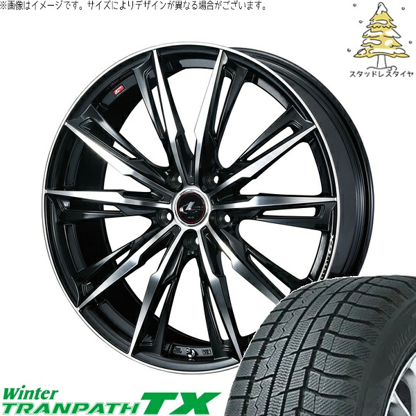 30アルファード 235/50R18 サマータイヤ ホイール 4本セット 新品 | トーヨータイヤ (TOYO TIRE) ウィンタートランパス TX × ウェッズ (WEDS) レオニス GX パールブラック/ミラーカット 18インチ 8J +42 5穴114.3