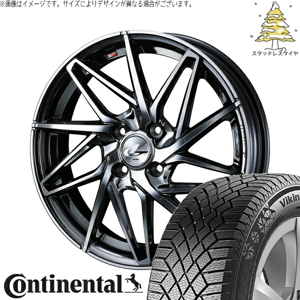フリード GB3 GB4 4穴車 195/55R16 サマータイヤ ホイール 4本セット 新品 | コンチネンタル (Continental) バイキングコンタクト7 × ウェッズ (WEDS) レオニス IT ブラックメタルコート/ミラーカット 16インチ 6J +50 4穴100