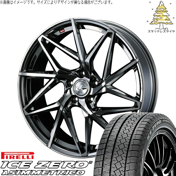 UX CH-R エスティマ 225/50R18 サマータイヤ ホイール 4本セット 新品 | ピレリ (PIRELLI) アイスゼロアシンメトリコ × ウェッズ (WEDS) レオニス IT ブラックメタルコート/ミラーカット 18インチ 8J +42 5穴114.3|タイヤショップ オールテレーン