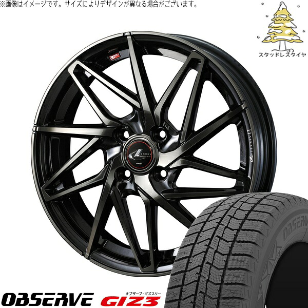 フィット インサイト 185/60R15 サマータイヤ ホイール 4本セット 新品 | トーヨータイヤ (TOYO TIRE) オブザーブ GIZ3 × ウェッズ (WEDS) レオニス IT パールブラックミラーカット/チタントップ 15インチ 5.5J +50 4穴100