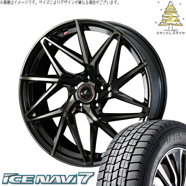 ステップワゴン 215/45R17 サマータイヤ ホイール 4本セット 新品 | グッドイヤー (GOODYEAR) アイスナビ7 × ウェッズ (WEDS) レオニス IT パールブラックミラーカット/チタントップ 17インチ 6.5J +52 5穴114.3