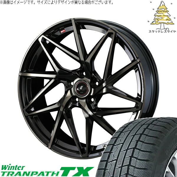 エクシーガ ウィッシュ 215/50R17 サマータイヤ ホイール 4本セット 新品 | トーヨータイヤ (TOYO TIRE) ウィンタートランパス TX × ウェッズ (WEDS) レオニス IT パールブラックミラーカット/チタントップ 17インチ 7J +47 5穴100