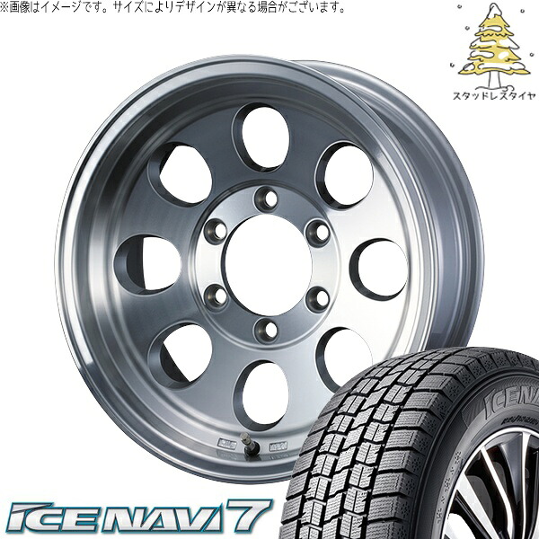 パジェロミニ 195/65R16 サマータイヤ ホイール 4本セット 新品 | グッドイヤー (GOODYEAR) アイスナビ7 × ウェッズ (WEDS) ジムライン タイプ2 ポリッシュ 16インチ 7J +38 5穴114.3
