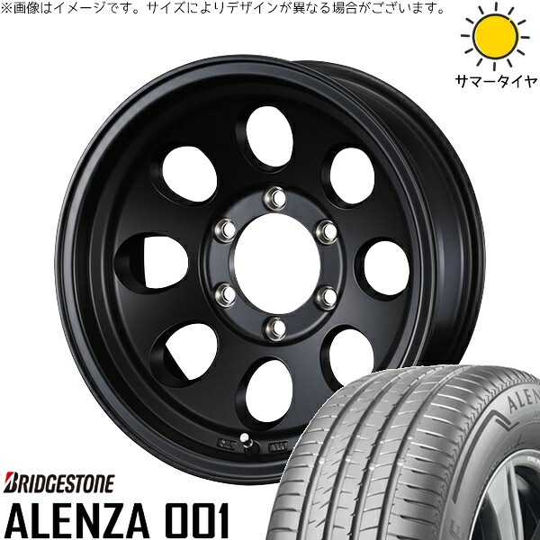 30アルファード 215/65R16 サマータイヤ ホイール 4本セット 新品 | ブリヂストン (BRIDGESTONE) アレンザ 001 × ウェッズ (WEDS) ジムライン タイプ2 マットブラック 16インチ 7J +38 5穴114.3