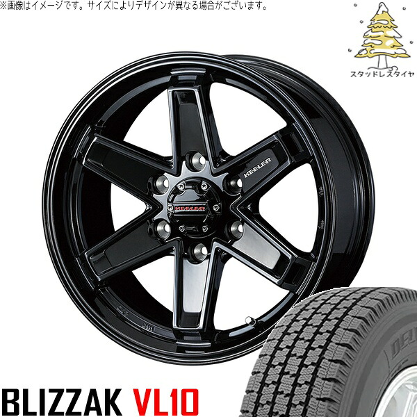 NV350 キャラバン E25 E26 195/80R15 スタッドレスタイヤ ホイール 4本セット 新品 | ブリヂストン (BRIDGESTONE) ブリザック VL10 (BLIZZAK VL10) × ウェッズ (WEDS) キーラータクティクス グロスブラック 15インチ 5.5J +42 6穴139.7