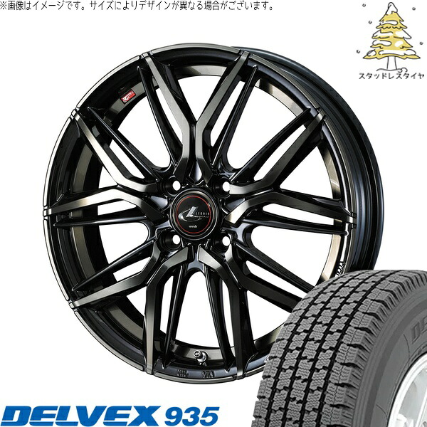 プロボックス サクシード 165/80R14 サマータイヤ ホイール 4本セット 新品 | トーヨータイヤ (TOYO TIRE) デルベックス 935 × ウェッズ (WEDS) レオニス LM パールブラックミラーカット/チタントップ 14インチ 5.5J +42 4穴100|タイヤショップ オールテレーン