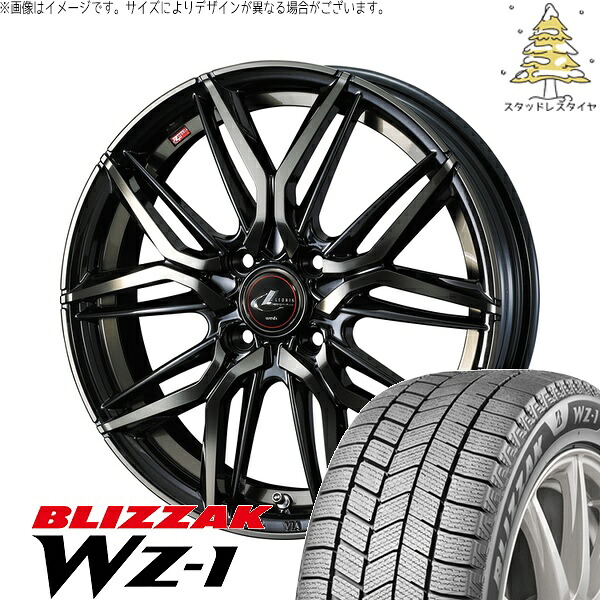 クロスビー ラクティス 175/60R16 サマータイヤ ホイール 4本セット 新品 | ブリヂストン (BRIDGESTONE) ブリザック WZ-1 × ウェッズ (WEDS) レオニス LM パールブラックミラーカット/チタントップ 16インチ 6J +42 4穴100