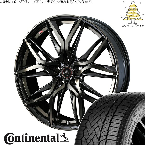 アリア CX-60 235/55R19 サマータイヤ ホイール 4本セット 新品 | コンチネンタル (Continental) ノースコンタクト NC7 × ウェッズ (WEDS) レオニス LM パールブラックミラーカット/チタントップ 19インチ 8J +43 5穴114.3