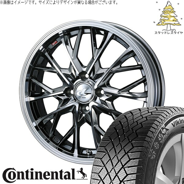 フリード GB3 GB4 4穴車 195/55R16 サマータイヤ ホイール 4本セット 新品 | コンチネンタル (Continental) バイキングコンタクト7 × ウェッズ (WEDS) レオニス MV ブラックメタルコート/ミラーカット 16インチ 6J +50 4穴100