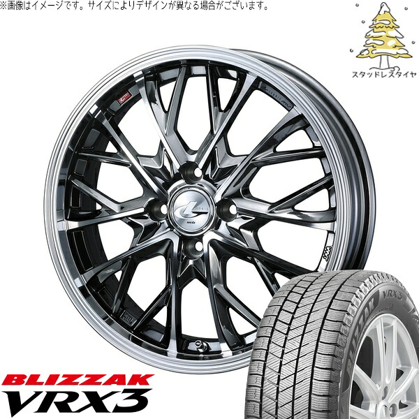 ノート マツダ2 185/60R16 サマータイヤ ホイール 4本セット 新品 | ブリヂストン (BRIDGESTONE) ブリザック VRX3 × ウェッズ (WEDS) レオニス MV ブラックメタルコート/ミラーカット 16インチ 6J +42 4穴100|タイヤショップ オールテレーン
