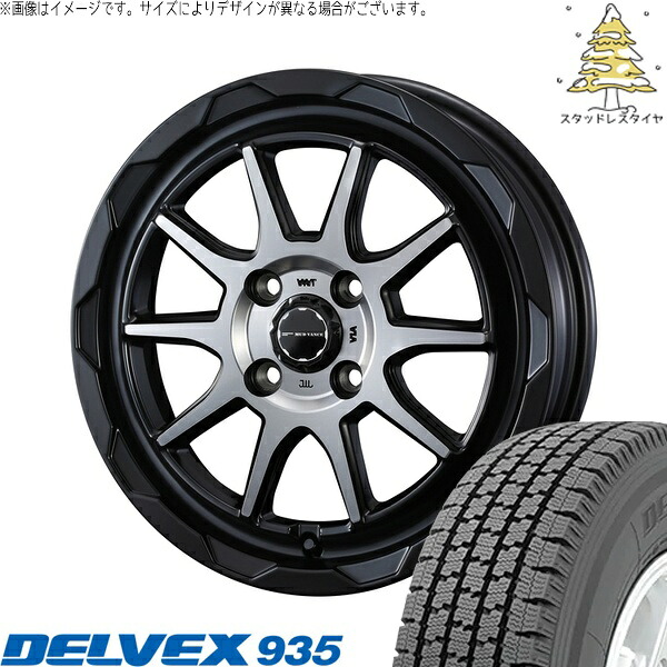 ハイゼットジャンボ 145/80R12 サマータイヤ ホイール 4本セット 新品 | トーヨータイヤ (TOYO TIRE) デルベックス 935 × ウェッズ (WEDS) マッドヴァンス06 マットブラックポリッシュ 12インチ 4J +40 4穴100