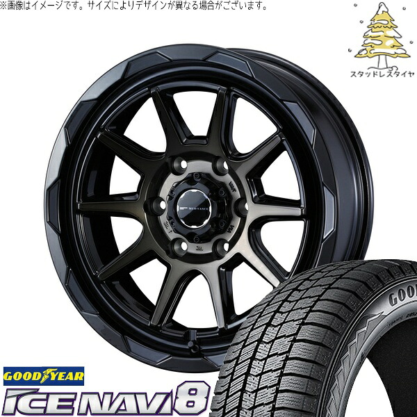 ハイエース専用 215/60R17 サマータイヤ ホイール 4本セット 新品 | グッドイヤー (GOODYEAR) アイスナビ8 × ウェッズ (WEDS) マッドヴァンス06 ブラックポリッシュ/ブロンズクリア 17インチ 6.5J +38 6穴139.7