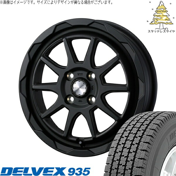 ハイゼットジャンボ 145/80R12 サマータイヤ ホイール 4本セット 新品 | トーヨータイヤ (TOYO TIRE) デルベックス 935 × ウェッズ (WEDS) マッドヴァンス06 フルマットブラック 12インチ 4J +40 4穴100