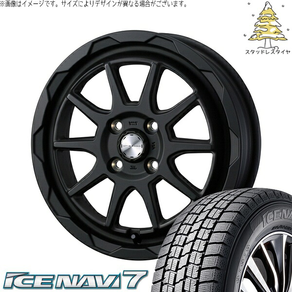 ハスラー デリカミニ ソリオ 165/65R14 サマータイヤ ホイール 4本セット 新品 | グッドイヤー (GOODYEAR) アイスナビ7 × ウェッズ (WEDS) マッドヴァンス06 フルマットブラック 14インチ 4.5J +45 4穴100