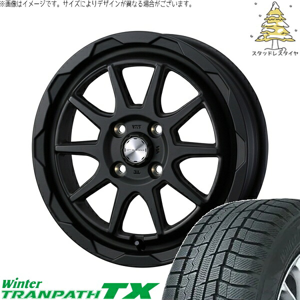 ノートオーラ 205/55R16 サマータイヤ ホイール 4本セット 新品 | トーヨータイヤ (TOYO TIRE) ウィンタートランパス TX × ウェッズ (WEDS) マッドヴァンス06 フルマットブラック 16インチ 6J +40 4穴100