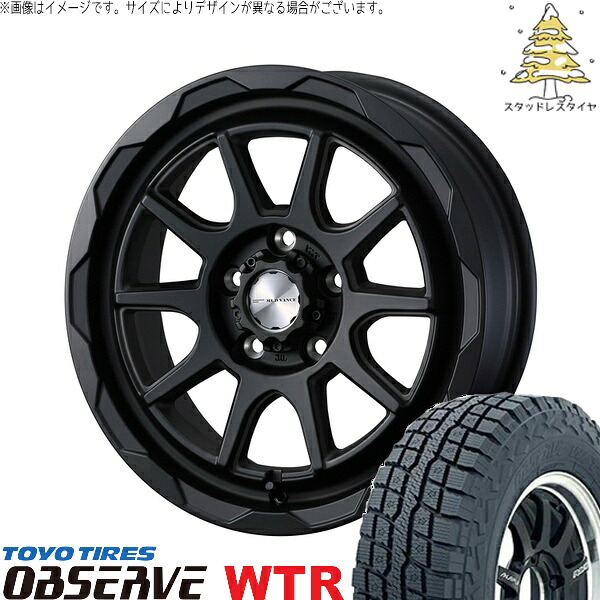 パジェロミニ 185/85R16 サマータイヤ ホイール 4本セット 新品 | トーヨータイヤ (TOYO TIRE) オブザーブ W/T-R × ウェッズ (WEDS) マッドヴァンス06 フルマットブラック 16インチ 7J +38 5穴114.3