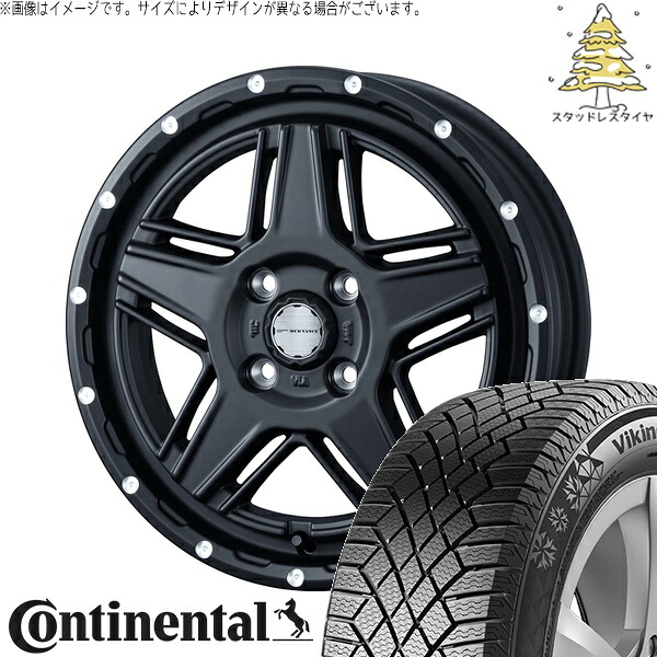 タフト リフトアップ 175/65R15 サマータイヤ ホイール 4本セット 新品 | コンチネンタル (Continental) バイキングコンタクト7 × ウェッズ (WEDS) マッドヴァンス07 フルマットブラック 15インチ 4.5J +45 4穴100
