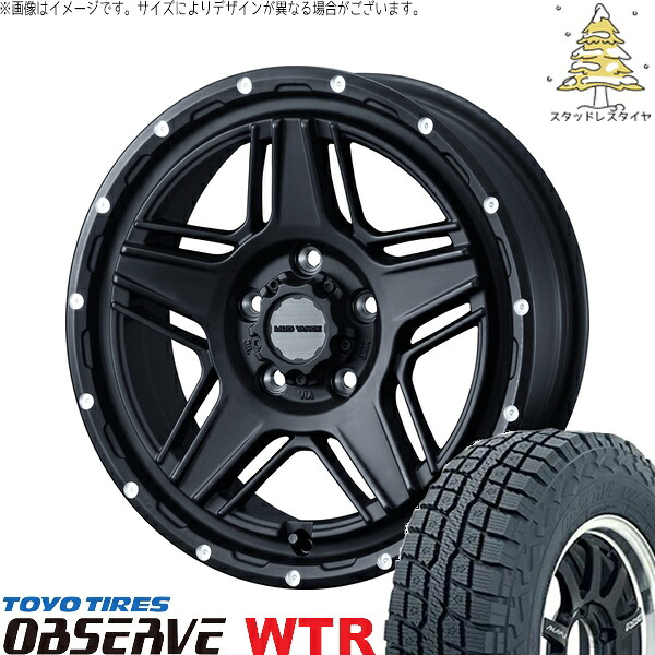 パジェロミニ 185/85R16 サマータイヤ ホイール 4本セット 新品 | トーヨータイヤ (TOYO TIRE) オブザーブ W/T-R &times; ウェッズ (WEDS) マッドヴァンス07 フルマットブラック 16インチ 7J +38 5穴114.3｜タイヤショップ オールテレーン