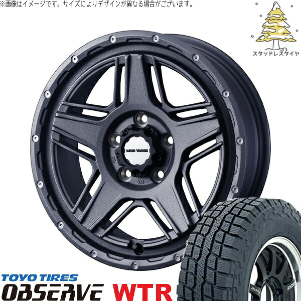 パジェロミニ 185/85R16 サマータイヤ ホイール 4本セット 新品 | トーヨータイヤ (TOYO TIRE) オブザーブ W/T-R &times; ウェッズ (WEDS) マッドヴァンス07 フリントグレー 16インチ 7J +38 5穴114.3｜タイヤショップ オールテレーン