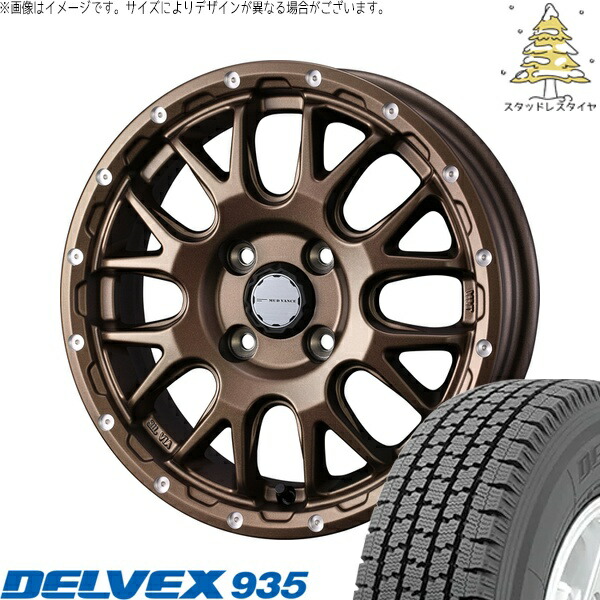 ハイゼットジャンボ 145/80R12 サマータイヤ ホイール 4本セット 新品 | トーヨータイヤ (TOYO TIRE) デルベックス 935 × ウェッズ (WEDS) マッドヴァンス08 マットブロンズ 12インチ 4J +40 4穴100