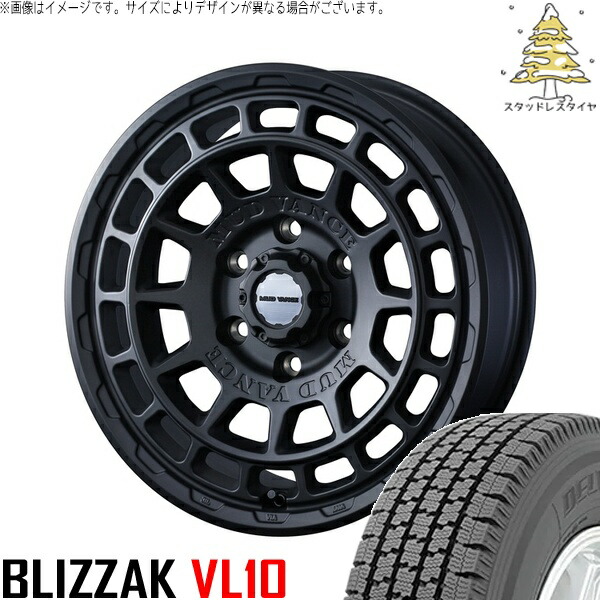 プロボックス 155/80R14 サマータイヤ ホイール 4本セット 新品 | ブリヂストン (BRIDGESTONE) ブリザック VL10 × ウェッズ (WEDS) マッドヴァンスX タイプF フルマットブラック 14インチ 5J +30 4穴100
