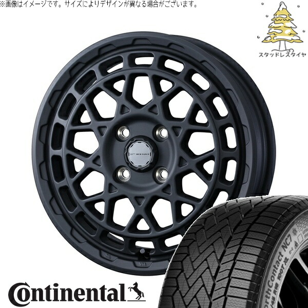 タフト リフトアップ 175/65R15 サマータイヤ ホイール 4本セット 新品 | コンチネンタル (Continental) ノースコンタクト NC7 × ウェッズ (WEDS) マッドヴァンスX タイプM フルマットブラック 15インチ 4.5J +45 4穴100