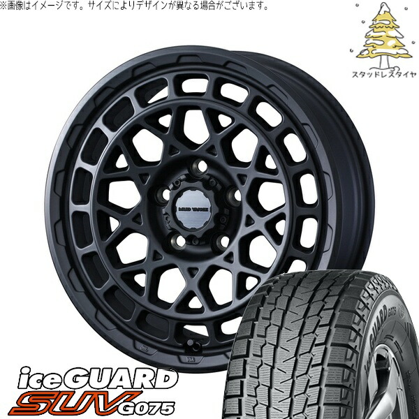 30アルファード 215/65R16 サマータイヤ ホイール 4本セット 新品 | ヨコハマタイヤ (YOKOHAMA) アイスガード SUV G075 × ウェッズ (WEDS) マッドヴァンスX タイプM フルマットブラック 16インチ 7J +35 5穴114.3