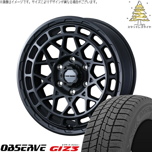 ハイエース専用 215/65R16 サマータイヤ ホイール 4本セット 新品 | トーヨータイヤ (TOYO TIRE) オブザーブ GIZ3 &times; ウェッズ (WEDS) マッドヴァンスX タイプM フルマットブラック 16インチ 6.5J +38 6穴139.7｜タイヤショップ オールテレーン