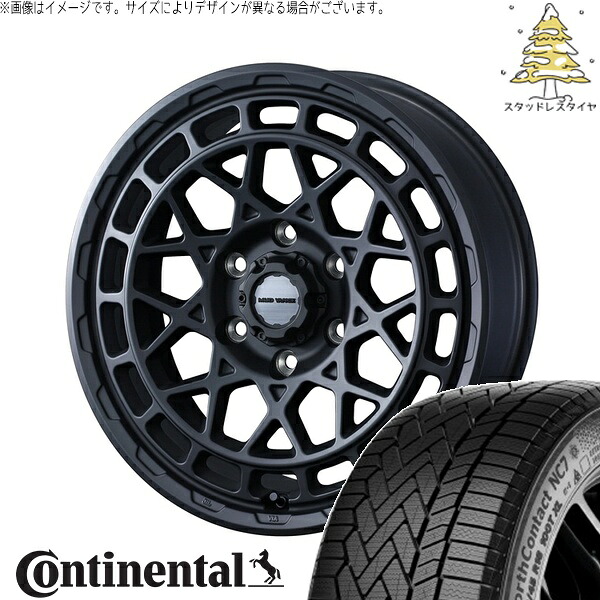 ハイエース専用 215/65R16 サマータイヤ ホイール 4本セット 新品 | コンチネンタル (Continental) ノースコンタクト NC7 &times; ウェッズ (WEDS) マッドヴァンスX タイプM フルマットブラック 16インチ 6.5J +38 6穴139.7｜タイヤショップ オールテレーン