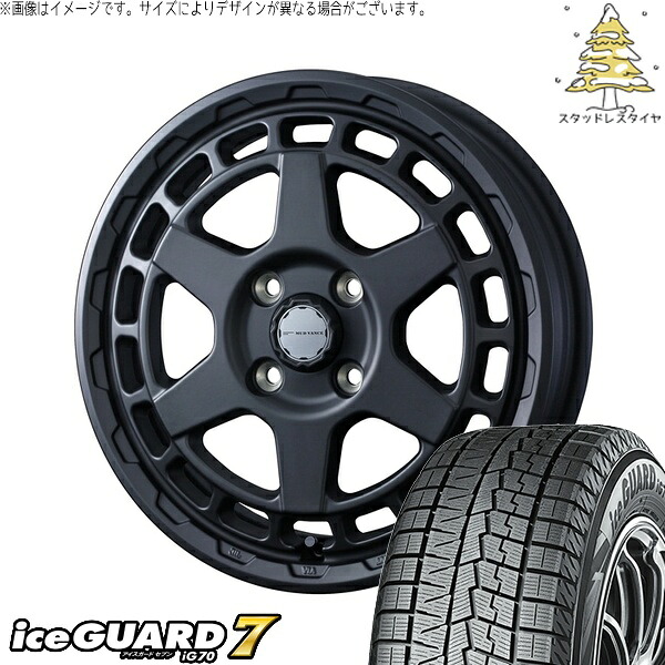 デリカミニ ハスラー 165/60R15 サマータイヤ ホイール 4本セット 新品 | ヨコハマタイヤ (YOKOHAMA) アイスガードセブン IG70 × ウェッズ (WEDS) マッドヴァンスX タイプS フルマットブラック 15インチ 4.5J +45 4穴100|タイヤショップ オールテレーン