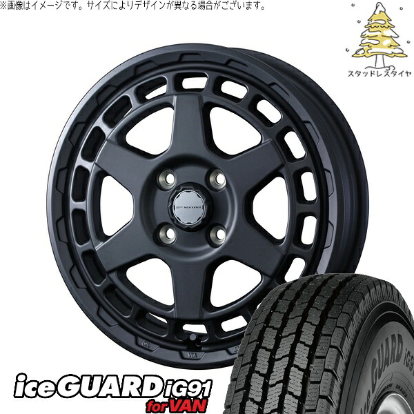 プロボックス 155/80R14 サマータイヤ ホイール 4本セット 新品 | ヨコハマタイヤ (YOKOHAMA) アイスガード91 IG91 × ウェッズ (WEDS) マッドヴァンスX タイプS フルマットブラック 14インチ 5J +30 4穴100