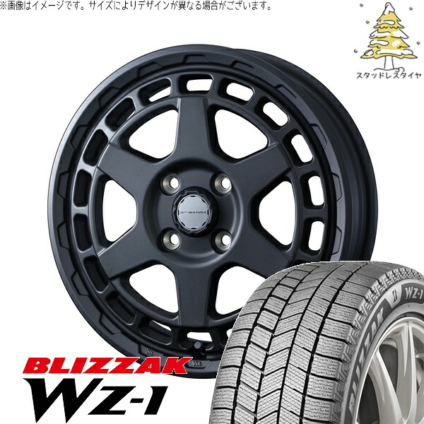 タフト ハスラー ソリオ 165/65R15 サマータイヤ ホイール 4本セット 新品 | ブリヂストン (BRIDGESTONE) ブリザック WZ-1 × ウェッズ (WEDS) マッドヴァンスX タイプS フルマットブラック 15インチ 4.5J +45 4穴100|タイヤショップ オールテレーン