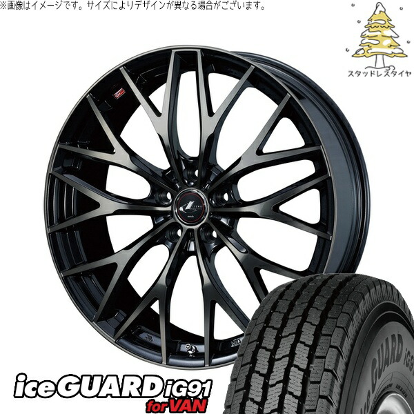 デリカD5 アウトランダー 225/70R16 サマータイヤ ホイール 4本セット 新品 | ヨコハマタイヤ (YOKOHAMA) アイスガード91 IG91 × ウェッズ (WEDS) レオニス MX パールブラックミラーカット/チタントップ 16インチ 6.5J +40 5穴114.3