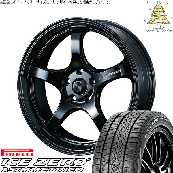 CX8 CX5 アウトランダー 245/45R19 サマータイヤ ホイール 4本セット 新品 | ピレリ (PIRELLI) アイスゼロアシンメトリコ × ウェッズ (WEDS) ウェッズスポーツ RN05M グロスブラック 19インチ 8.5J +45 5穴114.3 195,360円