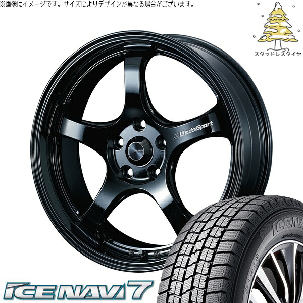 ヴェルファイア 235/50R18 サマータイヤ ホイール 4本セット 新品 | グッドイヤー (GOODYEAR) アイスナビ7 × ウェッズ (WEDS) ウェッズスポーツ RN05M グロスブラック 18インチ 8J +35 5穴114.3