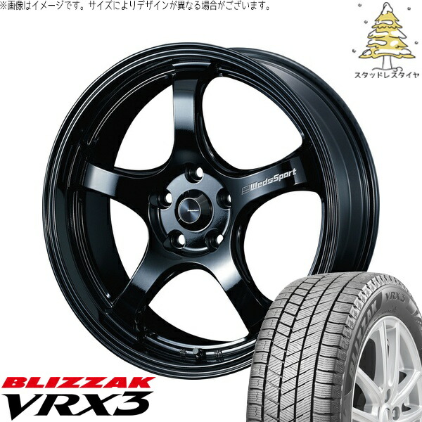 リーフ ルミオン 215/40R18 サマータイヤ ホイール 4本セット 新品 | ブリヂストン (BRIDGESTONE) ブリザック VRX3 × ウェッズ (WEDS) ウェッズスポーツ RN05M グロスブラック 18インチ 8.5J +45 5穴114.3