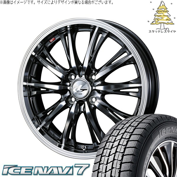 イグニス クロスビー 175/60R16 サマータイヤ ホイール 4本セット 新品 | グッドイヤー (GOODYEAR) アイスナビ7 × ウェッズ (WEDS) レオニス RT ブラックメタルコート/ミラーカット 16インチ 5J +45 4穴100