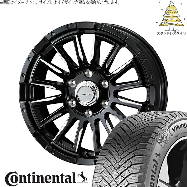 ハイエース専用 215/65R16 スタッドレスタイヤ ホイール 4本セット 新品 | コンチネンタル (CONTINENTAL) バイキングコンタクト エイト (VikingContact8) × ウェッズ (WEDS) マッコイズ RV-5 ブラックミーリング 16インチ 6.5J +38 6穴139.7