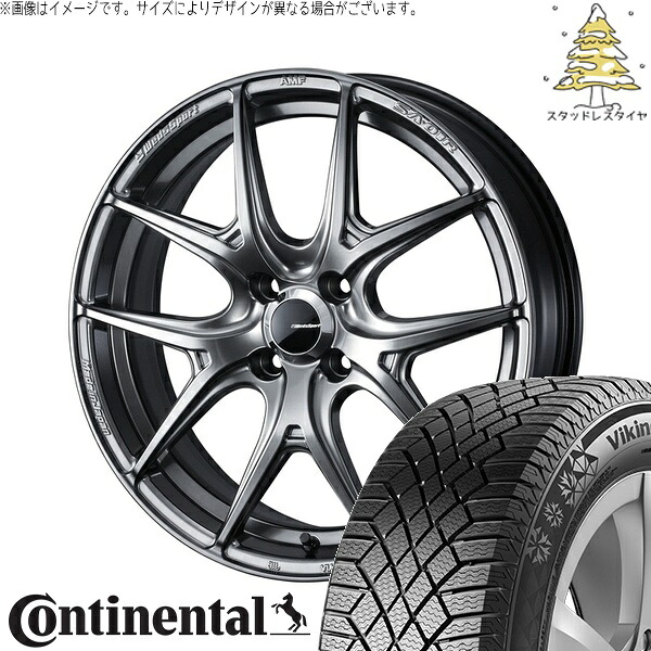 フィット マーチ 185/55R15 サマータイヤ ホイール 4本セット 新品 | コンチネンタル (Continental) バイキングコンタクト7 × ウェッズ (WEDS) ウェッズスポーツ SA01R プラチナシルバーブラック 15インチ 6J +48 4穴100