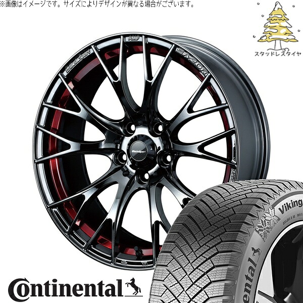 インプレッサ WRX GRB GRF GVB GVF STI VAB S4 VAG 245/40R18 サマータイヤ ホイール 4本セット 新品 | コンチネンタル (Continental) バイキングコンタクト8 &times; ウェッズ (WEDS) ウェッズスポーツ SA20R レッドライトクローム 18インチ 8.5J +50 5穴114.3｜タイヤショップ オールテレーン 212,795円