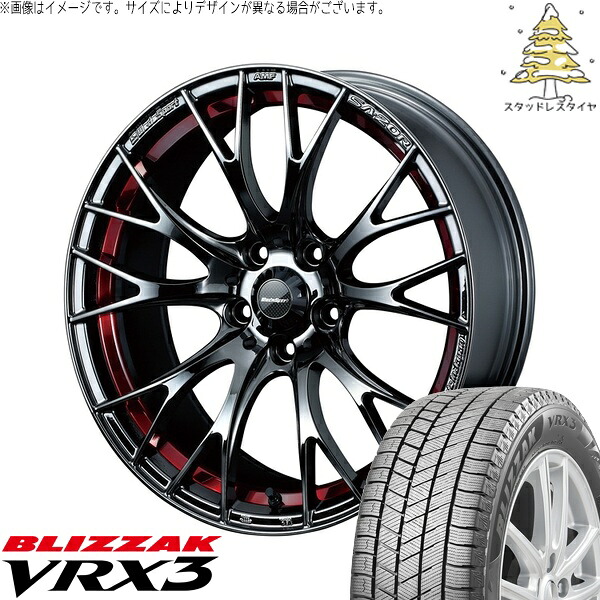 ノートオーラ 205/50R17 サマータイヤ ホイール 4本セット 新品 | ブリヂストン (BRIDGESTONE) ブリザック VRX3 &times; ウェッズ (WEDS) ウェッズスポーツ SA20R レッドライトクローム 17インチ 7J +43 4穴100｜タイヤショップ オールテレーン