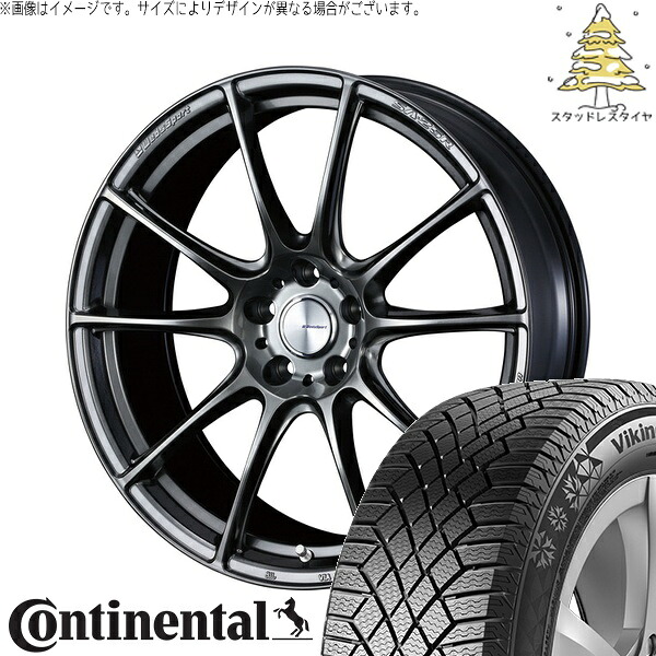 T33エクストレイル 235/60R18 サマータイヤ ホイール 4本セット 新品 | コンチネンタル (Continental) バイキングコンタクト7 × ウェッズ (WEDS) ウェッズスポーツ SA25R プラチナシルバーブラック 18インチ 7.5J +35 5穴114.3